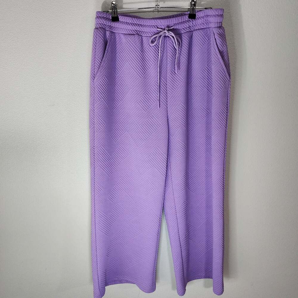 Jodifl Purple Textured Wide Leg Drawstring Pants - Picture 2 of 11